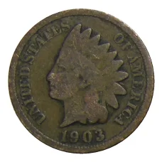 Монета 1 цент 1903 года США (аверс)