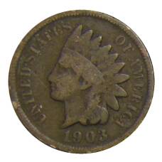 Монета 1 цент 1903 года США (аверс)