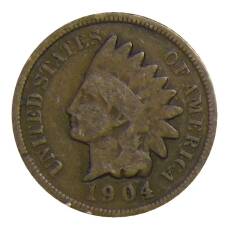 Монета 1 цент 1904 года США (аверс)