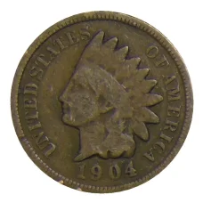 Монета 1 цент 1904 года США (аверс)