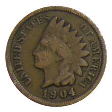 Монета 1 цент 1904 года США (аверс)