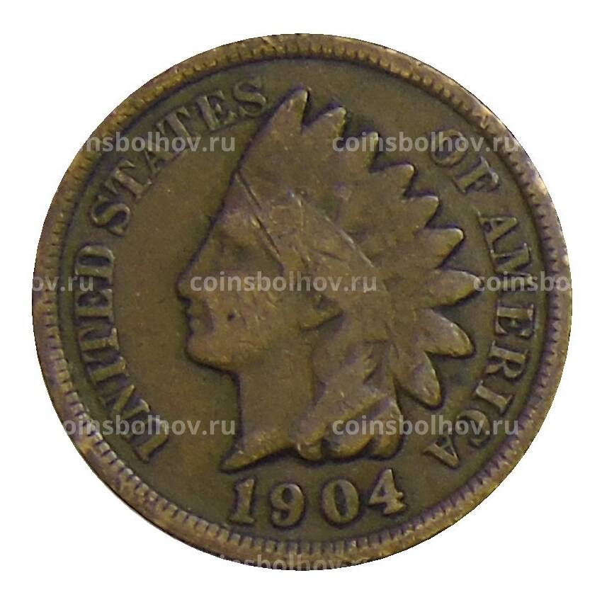 Монета 1 цент 1904 года США