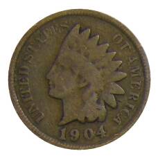 Монета 1 цент 1904 года США (аверс)