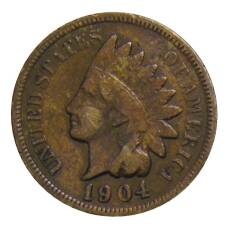 Монета 1 цент 1904 года США (аверс)