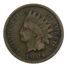 Монета 1 цент 1904 года США (аверс)