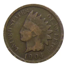 Монета 1 цент 1904 года США (аверс)