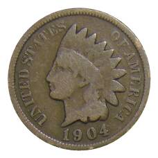 Монета 1 цент 1904 года США (аверс)