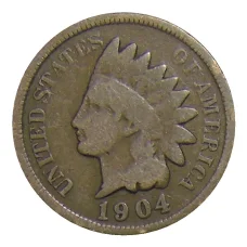 Монета 1 цент 1904 года США (аверс)