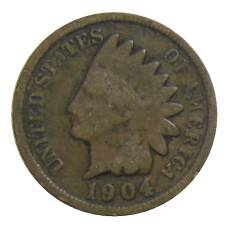 Монета 1 цент 1904 года США (аверс)