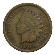 Монета 1 цент 1906 года США (аверс)