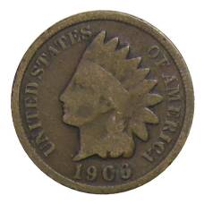 Монета 1 цент 1906 года США (аверс)