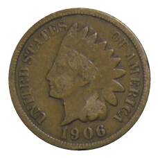 Монета 1 цент 1906 года США (аверс)