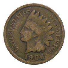 Монета 1 цент 1906 года США (аверс)