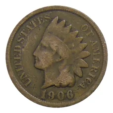 Монета 1 цент 1906 года США (аверс)