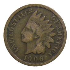 Монета 1 цент 1906 года США (аверс)