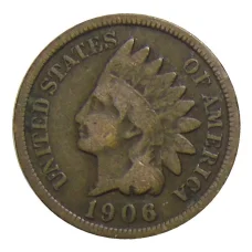 Монета 1 цент 1906 года США (аверс)