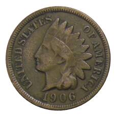 Монета 1 цент 1906 года США (аверс)