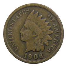 Монета 1 цент 1906 года США (аверс)