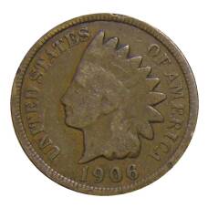 Монета 1 цент 1906 года США (аверс)