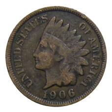 Монета 1 цент 1906 года США (аверс)
