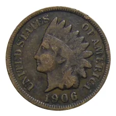 Монета 1 цент 1906 года США (аверс)