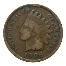 Монета 1 цент 1906 года США (аверс)