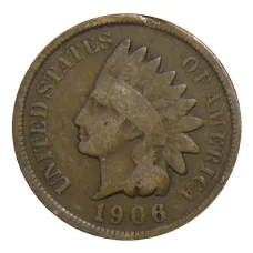 Монета 1 цент 1906 года США (аверс)