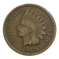 Монета 1 цент 1906 года США (аверс)