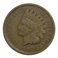 Монета 1 цент 1906 года США (аверс)