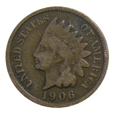 Монета 1 цент 1906 года США (аверс)