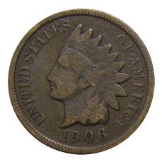 Монета 1 цент 1906 года США (аверс)