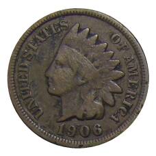 Монета 1 цент 1906 года США (аверс)