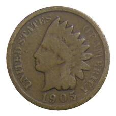 Монета 1 цент 1905 года США (аверс)
