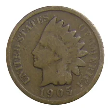 Монета 1 цент 1905 года США (аверс)