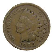 Монета 1 цент 1905 года США (аверс)