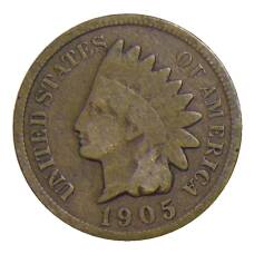 Монета 1 цент 1905 года США (аверс)