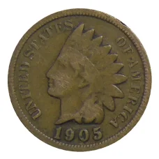 Монета 1 цент 1905 года США (аверс)