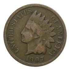 Монета 1 цент 1907 года США (аверс)