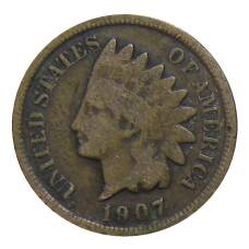 Монета 1 цент 1907 года США (аверс)