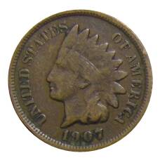 Монета 1 цент 1907 года США (аверс)