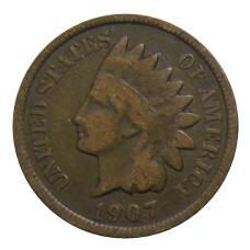 Монета 1 цент 1907 года США (аверс)