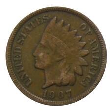 Монета 1 цент 1907 года США (аверс)