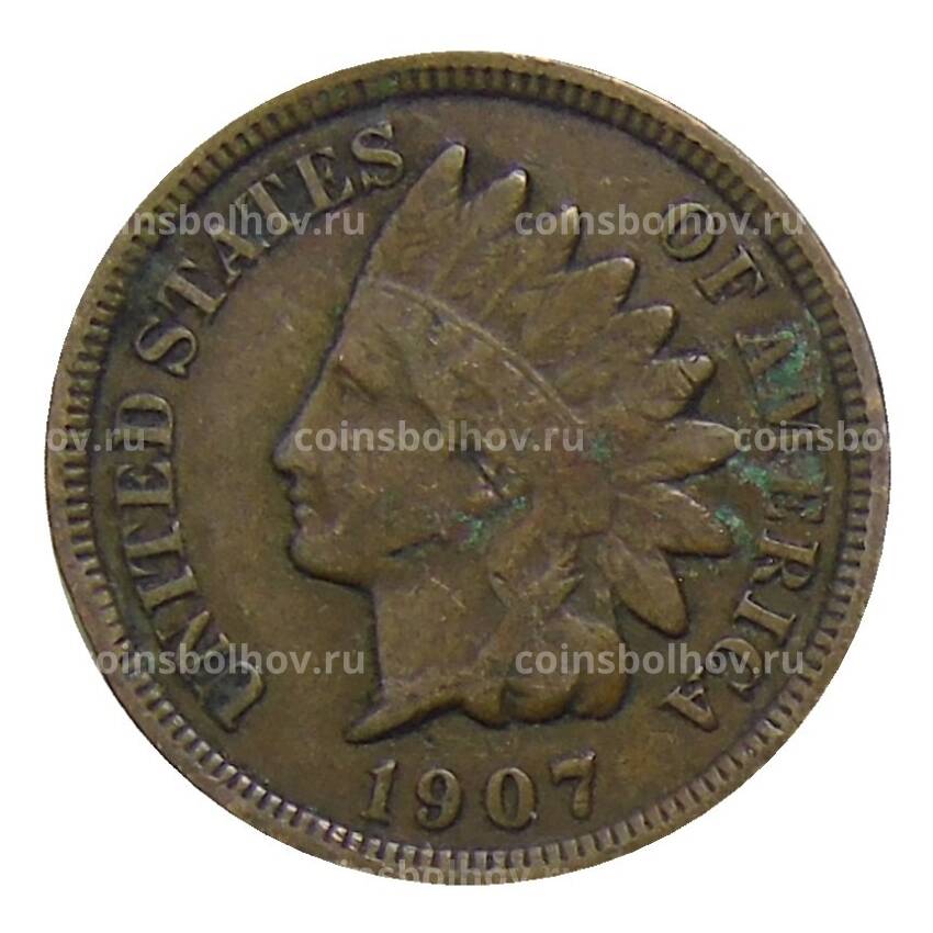 Монета 1 цент 1907 года США
