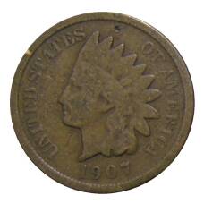 Монета 1 цент 1907 года США (аверс)