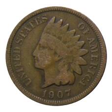 Монета 1 цент 1907 года США (аверс)