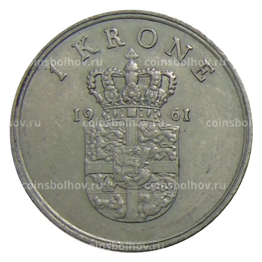 Монета 1 крона 1961 года Дания