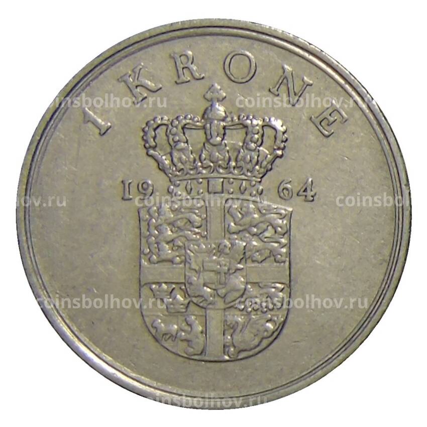 Монета 1 крона 1964 года Дания