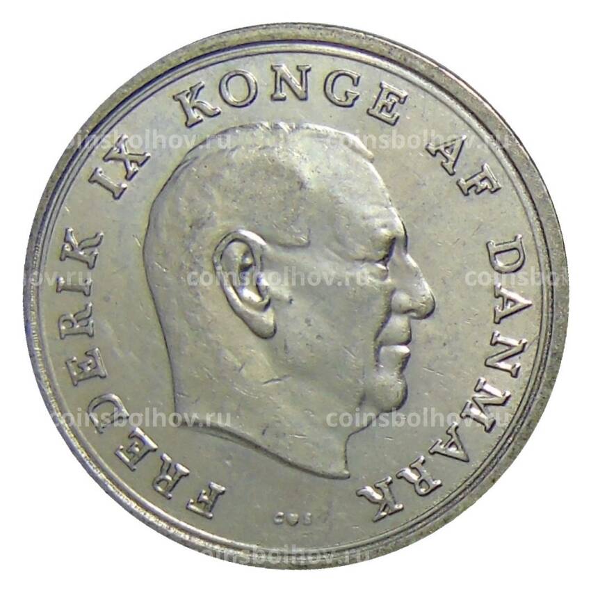 Монета 1 крона 1965 года Дания (вид 2)
