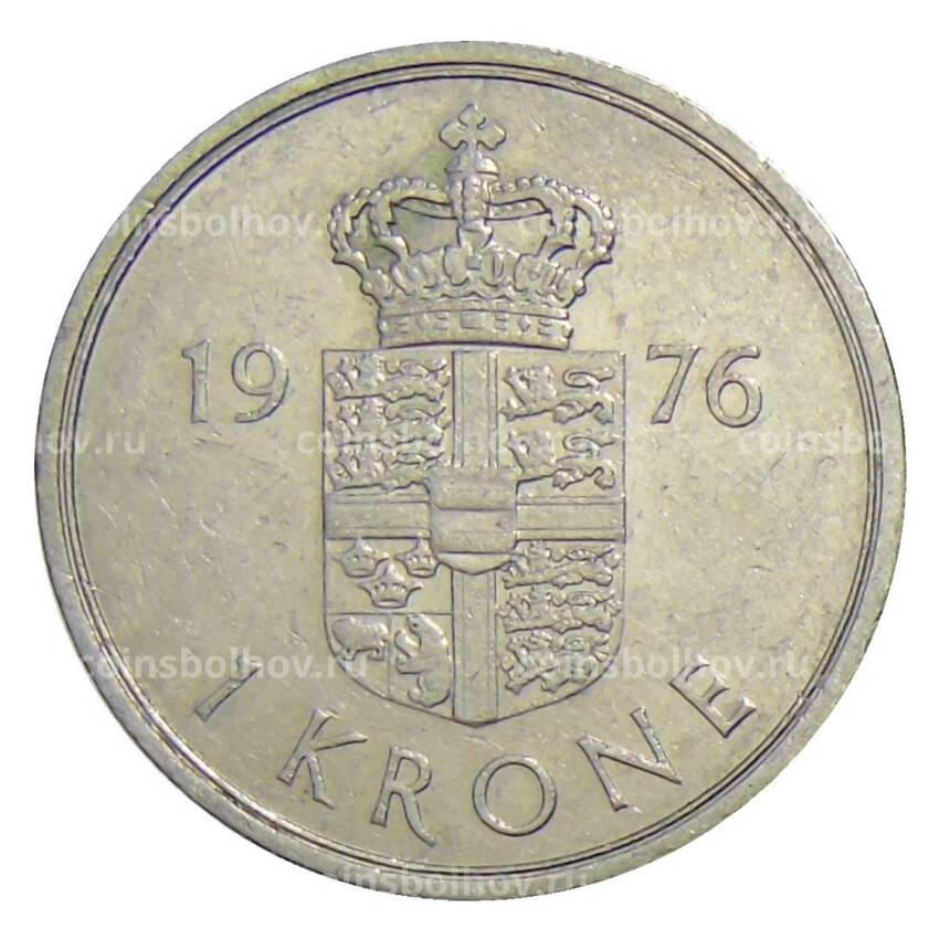 Монета 1 крона 1976 года Дания