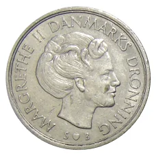 Монета 1 крона 1977 года Дания (реверс)